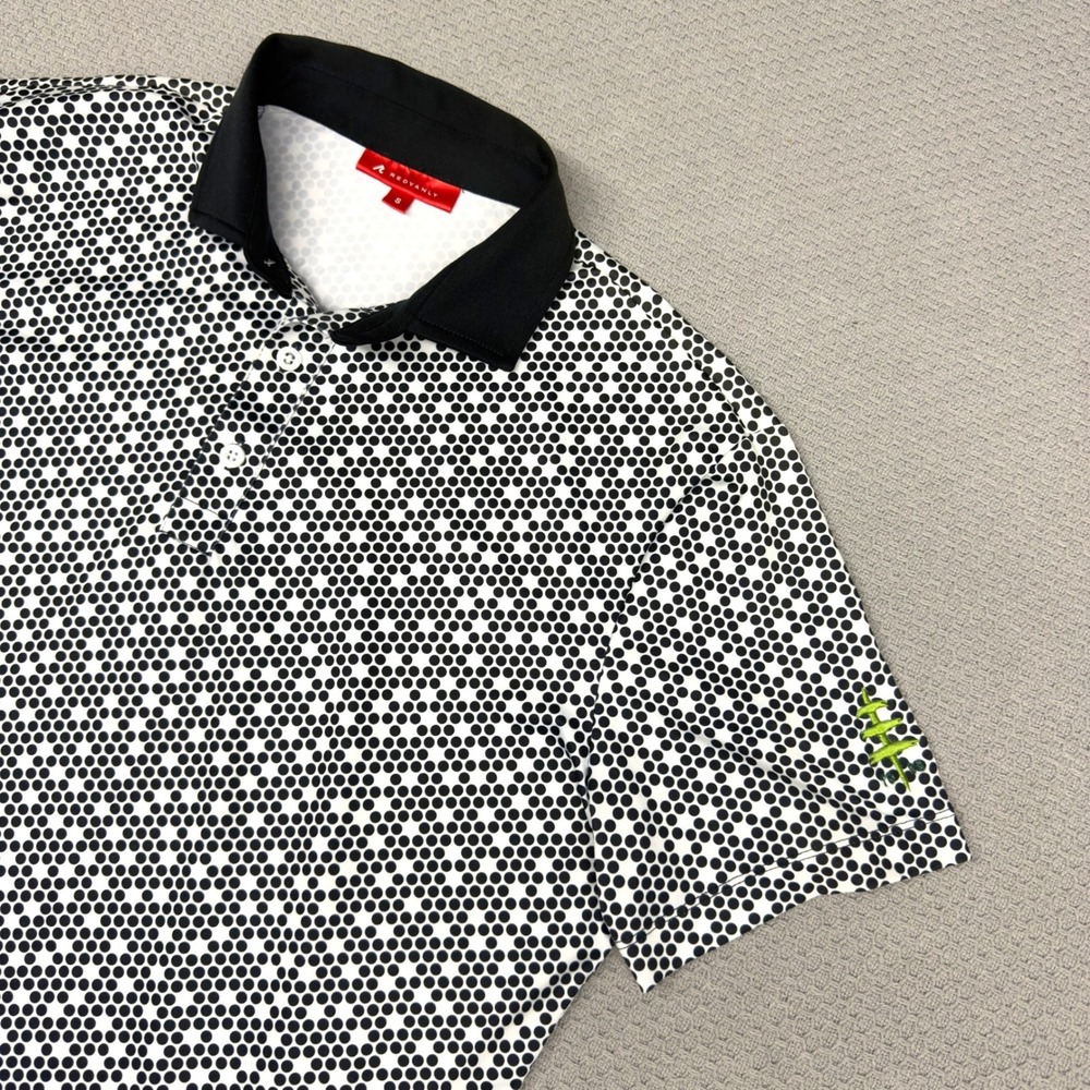 Redvanly Polo Shirt Mens Small Geometric Performance Golf Stretch Casual